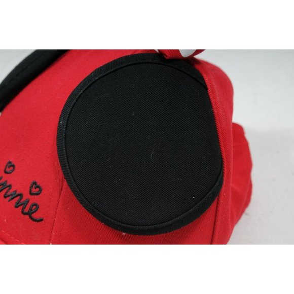Disney Kid's Red Black Minnie Mouse Bow & Ears Adjustable Baseball Hat Cap - Picture 10 of 11